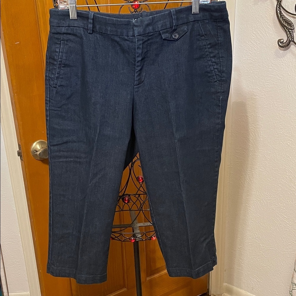 ⚓️⚓️⚓️3 for 12$⚓️⚓️⚓️Dockers Stylish Dark  Denim Blue Cropped Pants-10